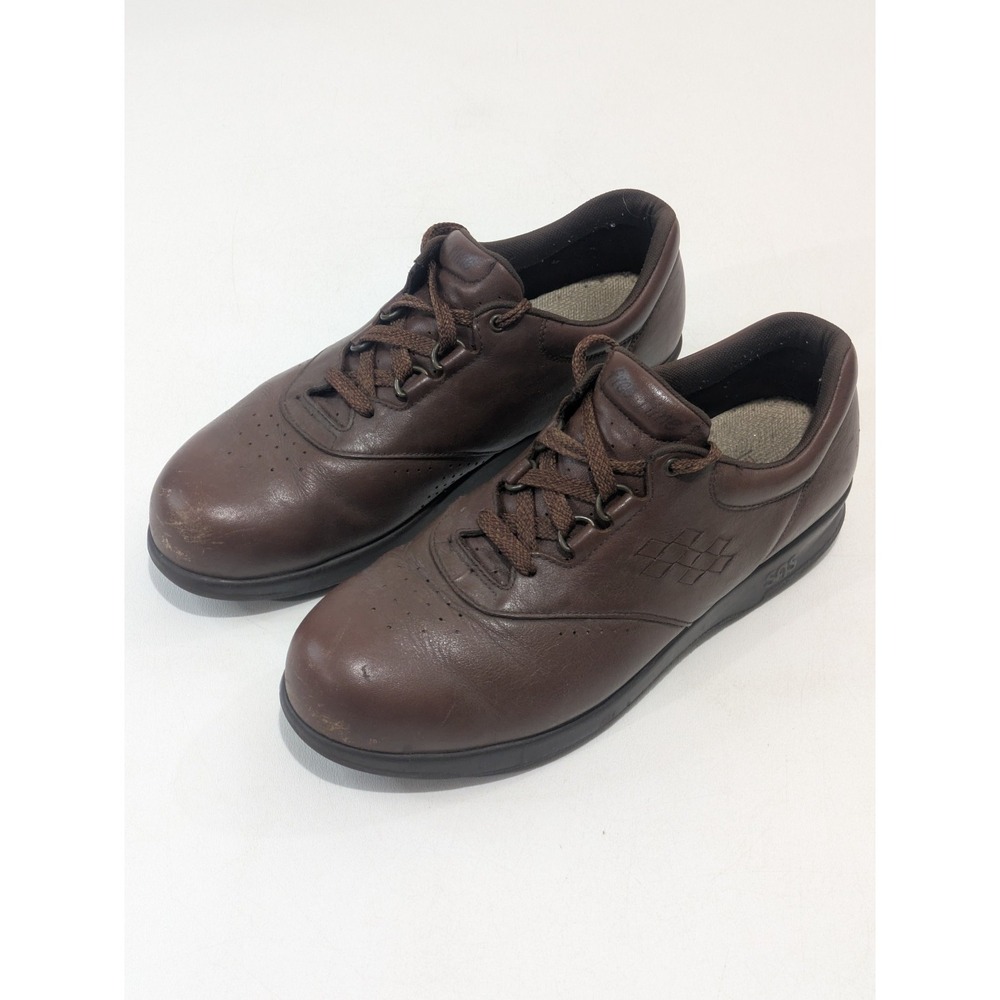 SAS Men's Brown Leather Comfort Walking Shoes Tripad Comfort Size 9